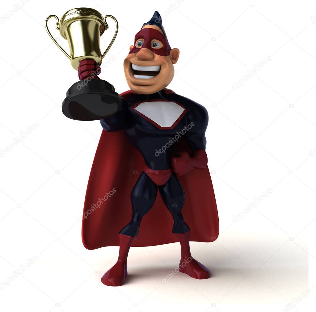 superhero holding award