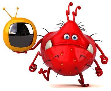 komik çizgi film karakteri ile Tv koymak 