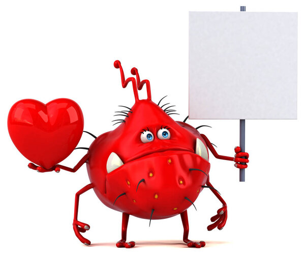 смешной мультяшный персонаж с сердцем
