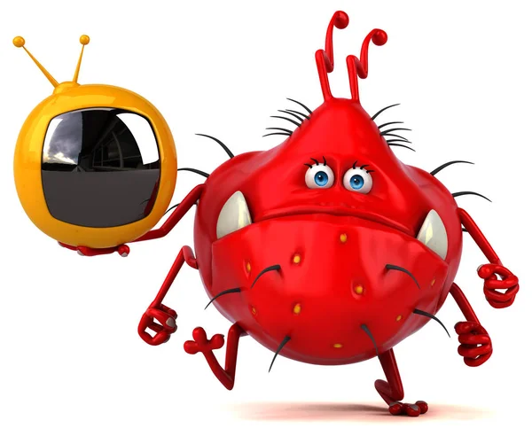 komik çizgi film karakteri ile Tv koymak 