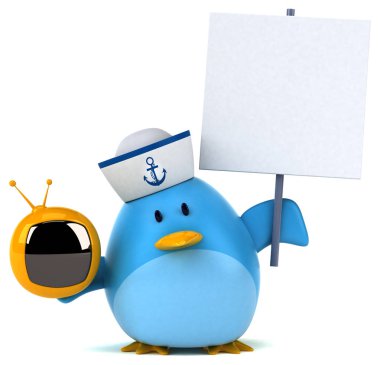 komik çizgi film karakteri ile Tv koymak 