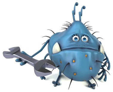 Komik çizgi film karakteri ile alet 