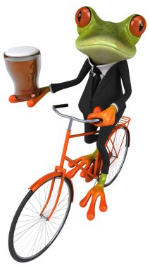 Komik çizgi film karakteri bira ile  