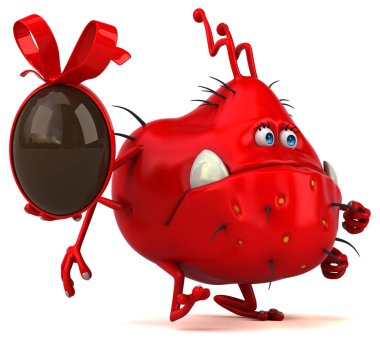 komik çizgi film karakteri ile Paskalya yortusu yumurta 