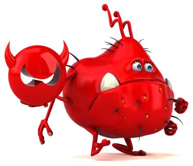 komik çizgi film karakteri ile virüs