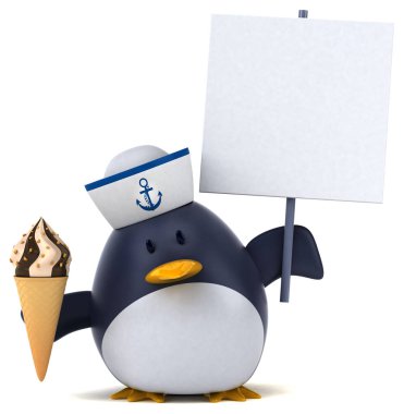 Komik çizgi film karakteri dondurma ile 