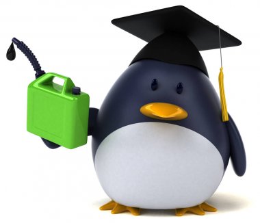 Komik çizgi film karakteri ile petrol 