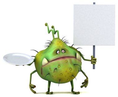 komik çizgi film karakteri plaka ile  