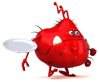 komik çizgi film karakteri plaka ile  