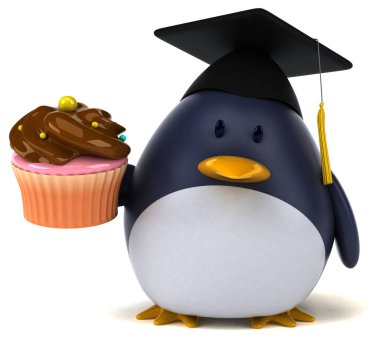 komik çizgi film karakteri ile cupcake