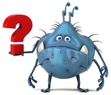 komik çizgi film karakteri soru işareti ile 