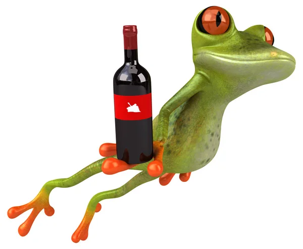 Grappige cartoon karakter met wijn — Stockfoto