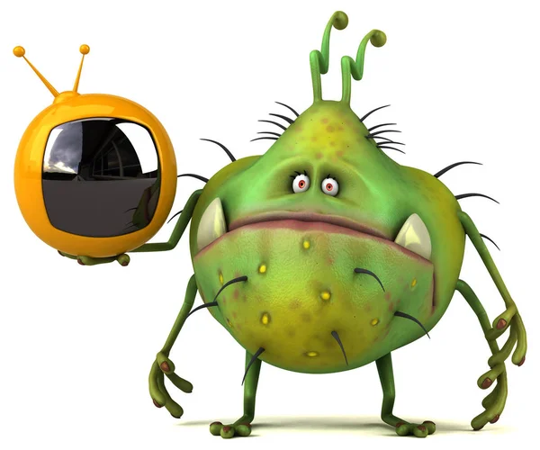 komik çizgi film karakteri ile Tv koymak 