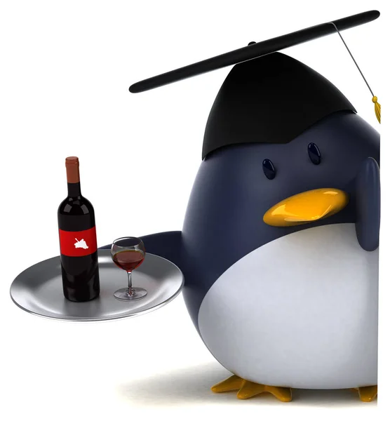 Смішний персонаж мультфільму з вином — стокове фото