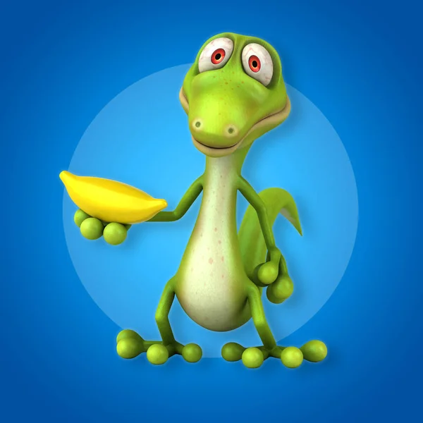 Cartoon character with banana — Stock Photo, Image