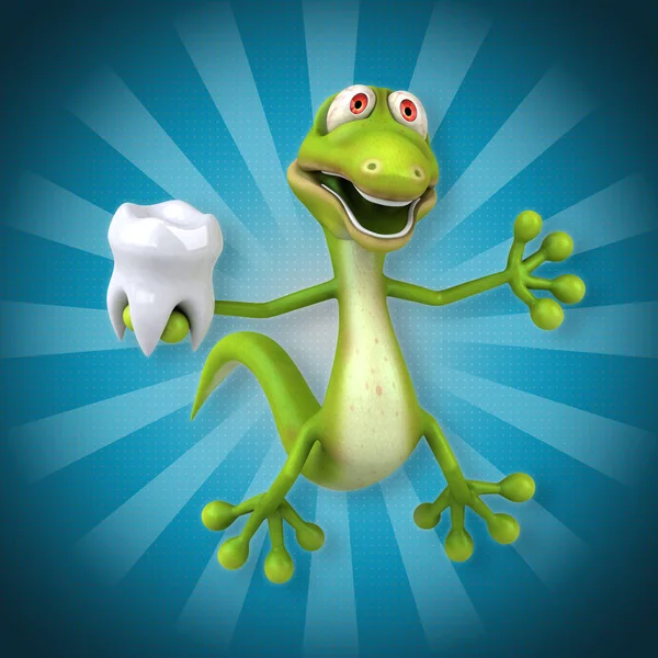 Cartoon character with tooth — Stock Photo, Image