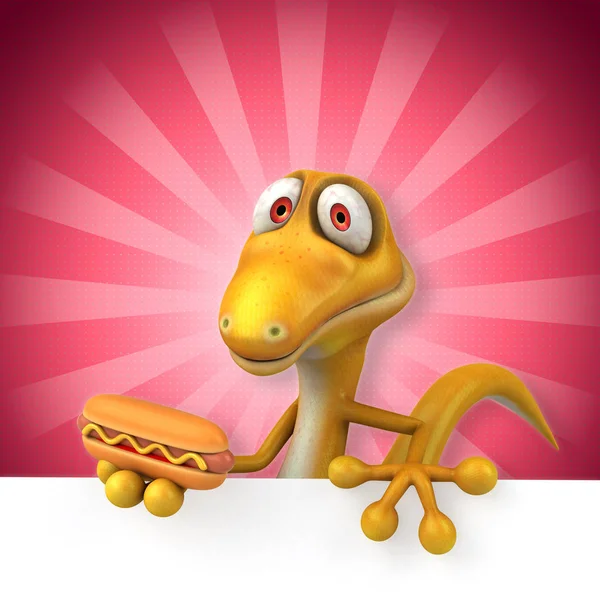 Персонаж мультфильма с хот-догом — стоковое фото