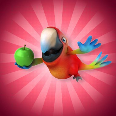  çizgi film karakteri ile elma