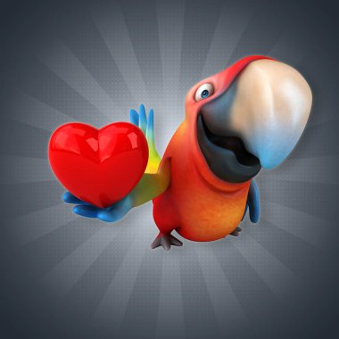  çizgi film karakteri ile kalp 