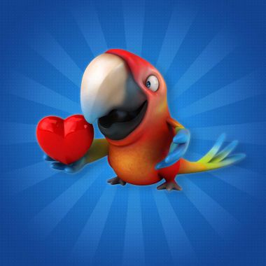 çizgi film karakteri ile kalp 