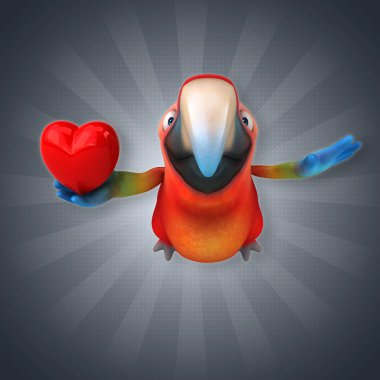  çizgi film karakteri ile kalp 