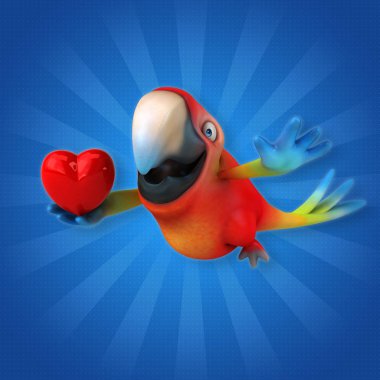  çizgi film karakteri ile kalp 