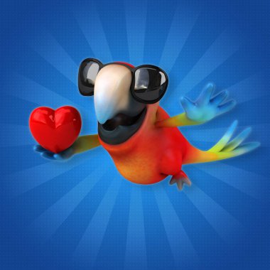  çizgi film karakteri ile kalp 