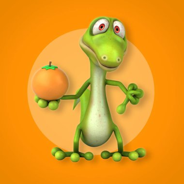  Çizgi film karakteri ile portakal