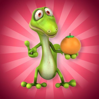  Çizgi film karakteri ile portakal