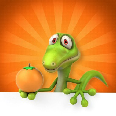  Çizgi film karakteri ile portakal