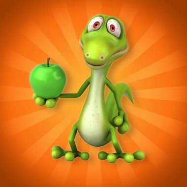  çizgi film karakteri ile elma