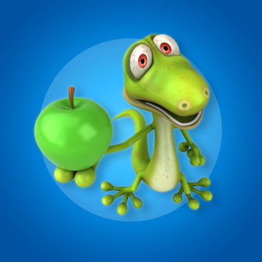  çizgi film karakteri ile elma