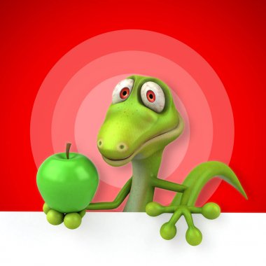  çizgi film karakteri ile elma
