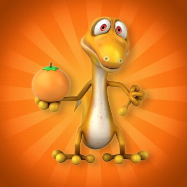  Çizgi film karakteri ile portakal