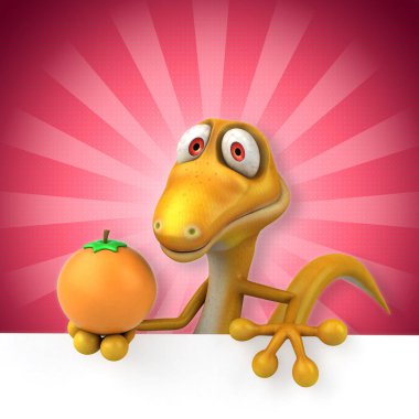  Çizgi film karakteri ile portakal