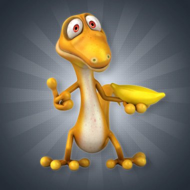 Çizgi film karakteri muz ile