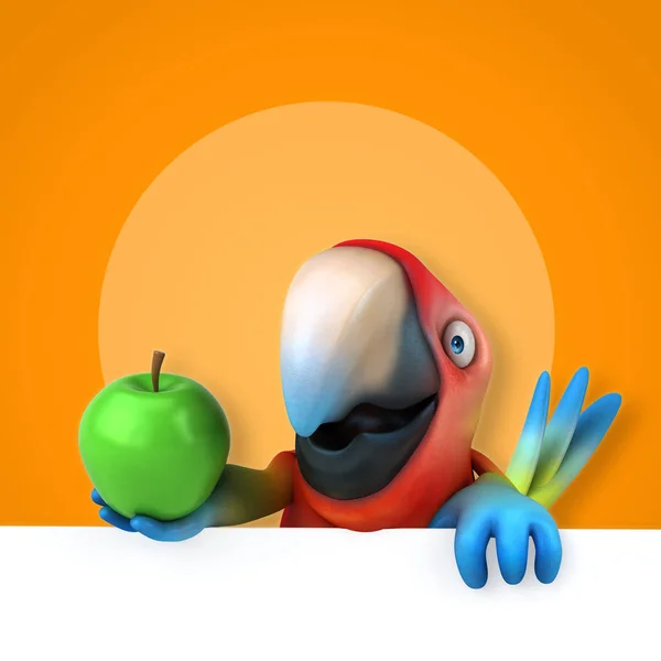 Personaje de dibujos animados con manzana — Foto de Stock