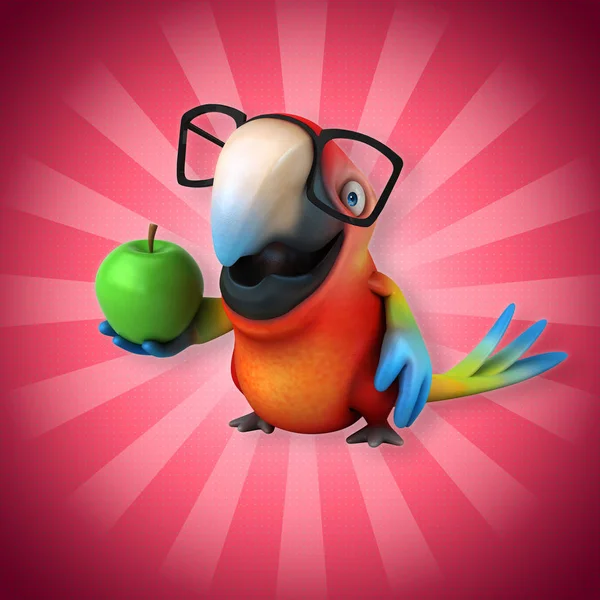Χαρακτήρα κινουμένων σχεδίων με το μήλο — Φωτογραφία Αρχείου
