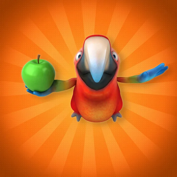 Cartoon character with apple — Stock Photo, Image