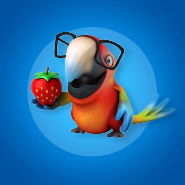 Personagem de desenho animado com morango — Fotografia de Stock