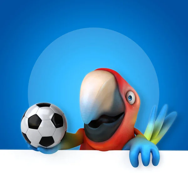 Kreslená postavička s míčem — Stock fotografie