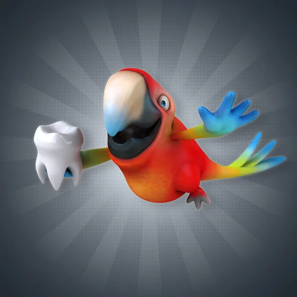 Personagem de desenho animado com dente — Fotografia de Stock