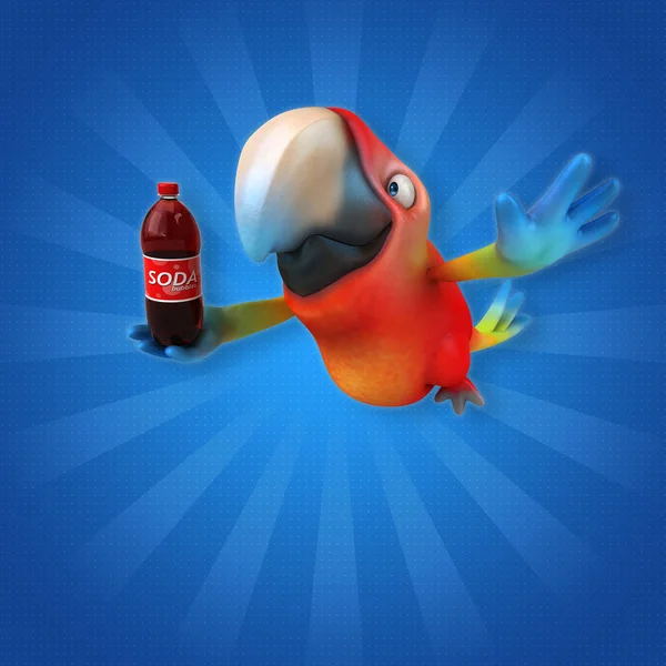 Cartoon character with soda — Stock Photo, Image