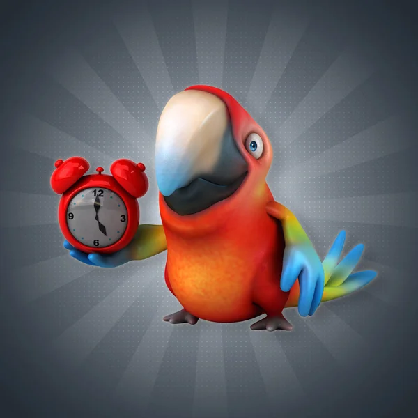 Papoušek hospodářství hodiny — Stock fotografie