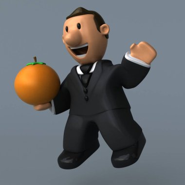 Çizgi film işadamı ile portakal