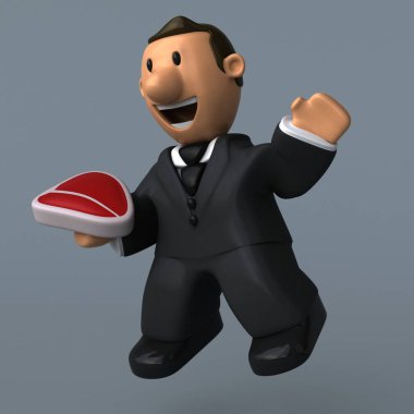 Çizgi film işadamı etli  