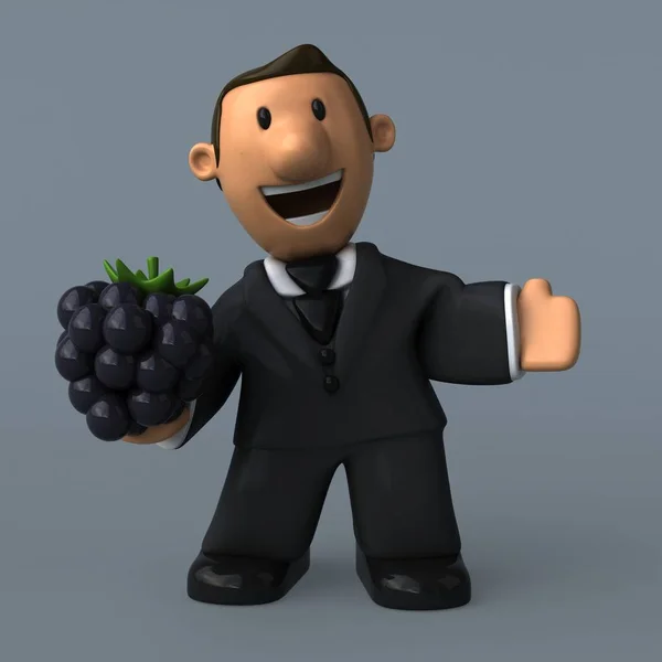 Мультфильм бизнесмен с ягодами — стоковое фото