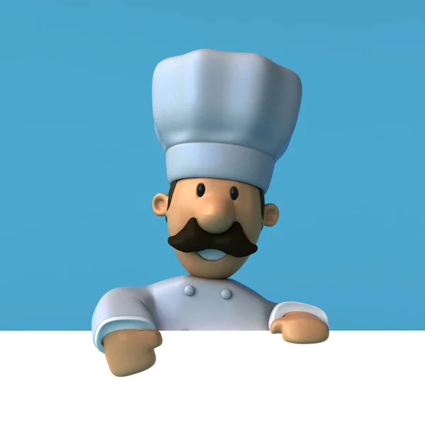 Leuke cartoon karakter chef-kok — Stockfoto