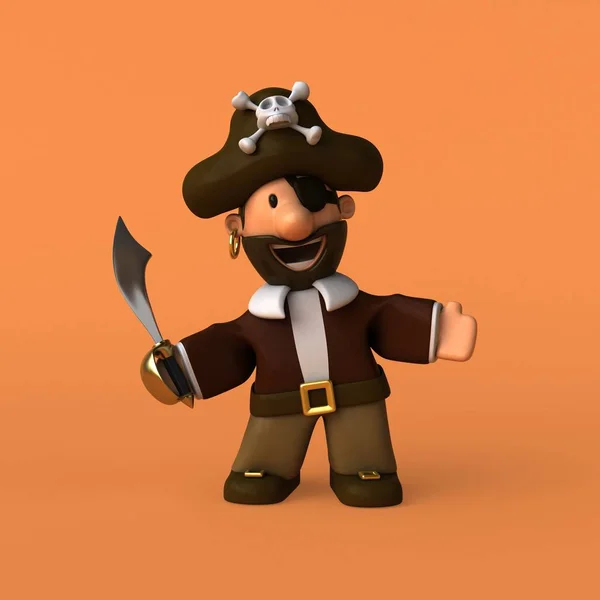 Cartoon character  Fun pirate — Stock Photo, Image