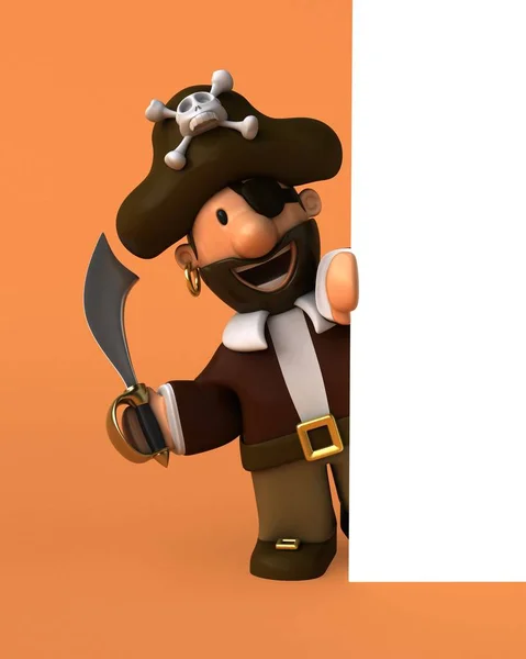 Cartoon character  Fun pirate — Stock Photo, Image